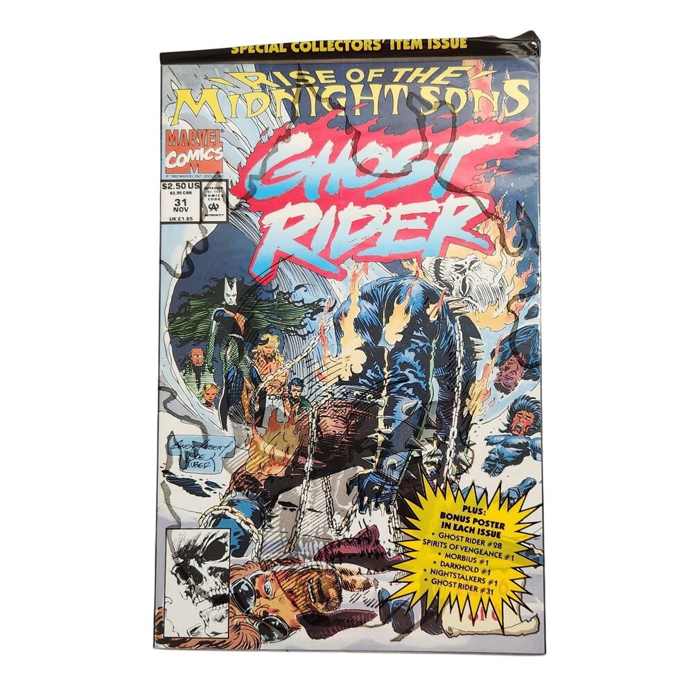Ghost Rider #31 1992 Marvel Rise of the Midnight Sons Part 6 of 6 w/ Poster